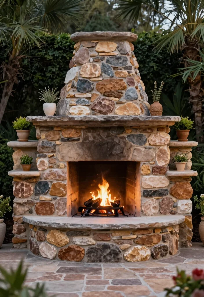 10 Authentic Mexican Chiminea Ideas for Southwest Charm 6. Stone or Brick Surround 0