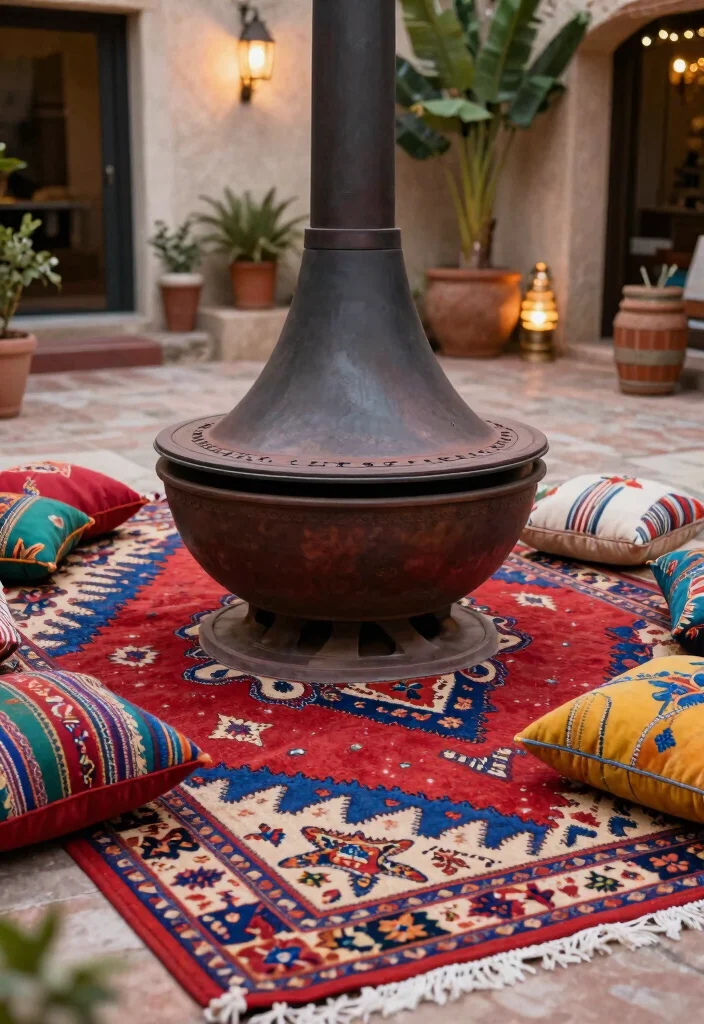 10 Authentic Mexican Chiminea Ideas for Southwest Charm 7. Outdoor Rug 0