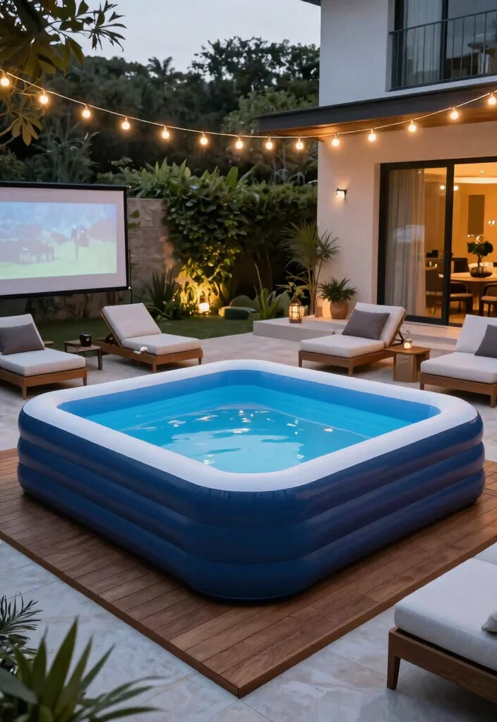 10 Best Blue Inflatable Pool Options for a Classic Look 2. Rectangular Pool for the Stylish Gardener 0