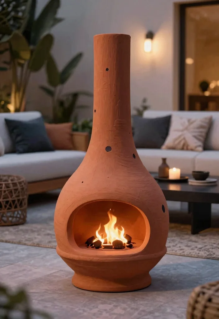 10 Best Clay Chiminea Models for Authentic Patio Heat 10 10 Best Clay Chiminea Models for Authentic Patio Heat 10. Contemporary Art Inspired Clay Chiminea 0