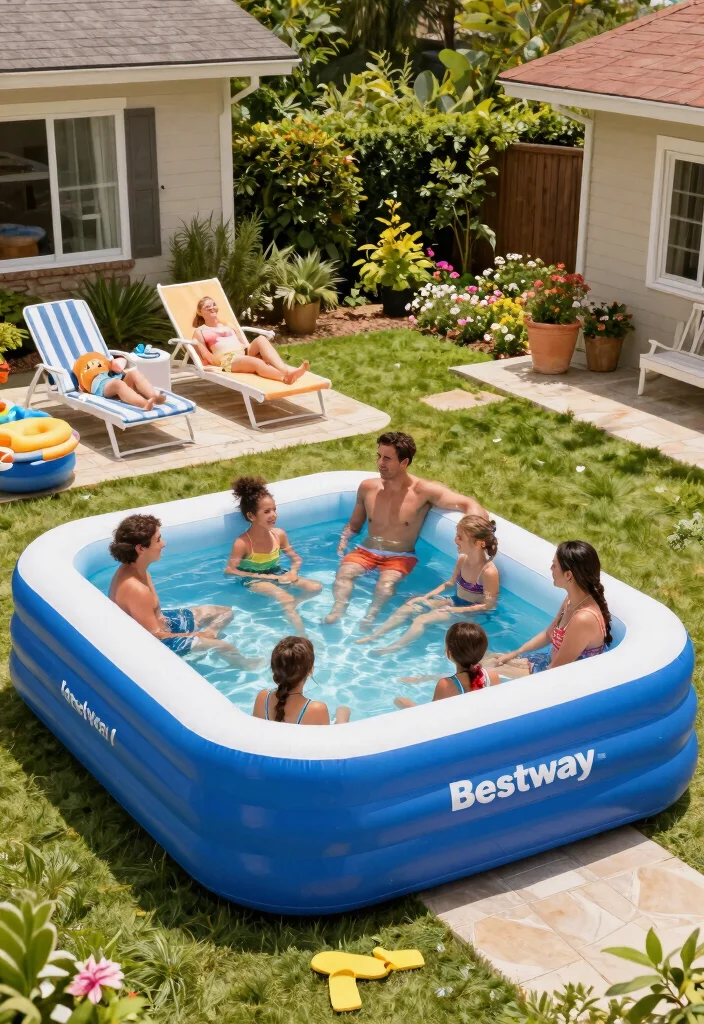 10 Best Inflatable Pool Models for Families 8 10 Best Inflatable Pool Models for Families 8. Bestway Inflatable Family Pool 0