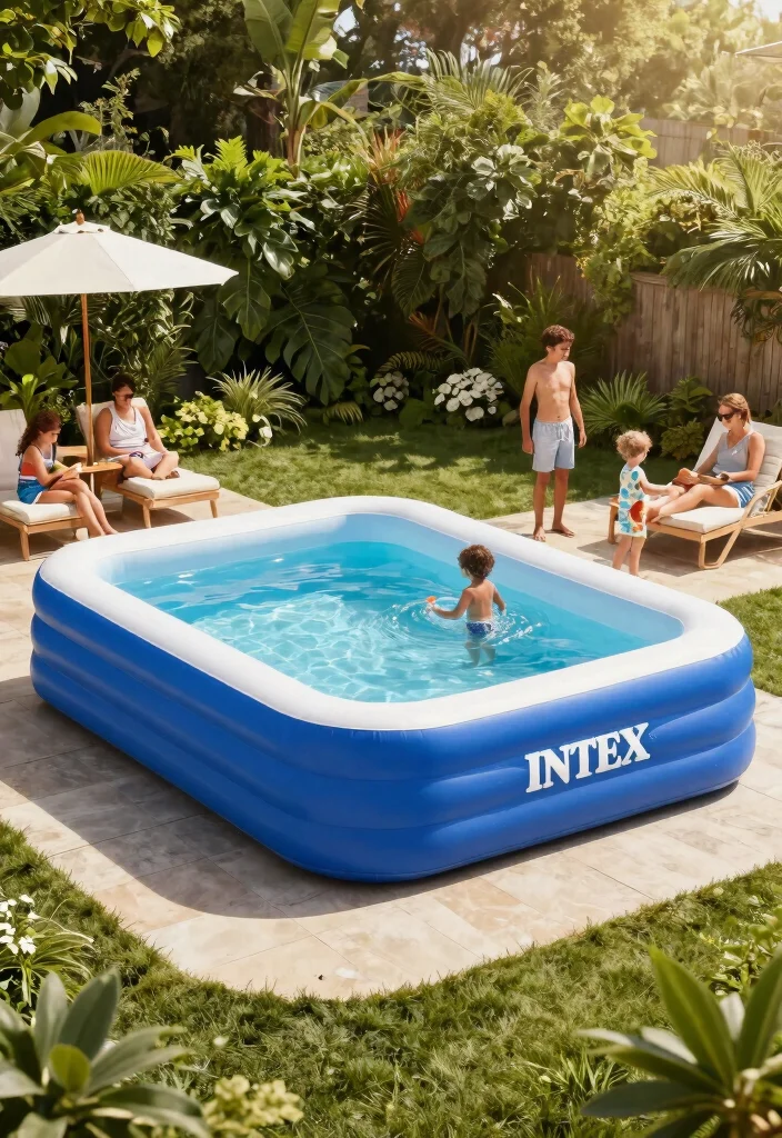 10 Best Inflatable Pool Models for Families 9 10 Best Inflatable Pool Models for Families 9. Intex Crystal Blue Inflatable Pool 0