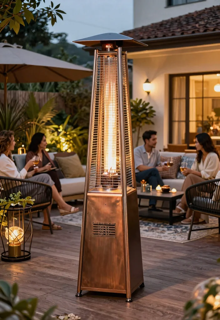 10 Best Patio Heater Models to Keep Your Deck Warm 6. Fire Sense Hammer Tone Bronze Patio Heater 0