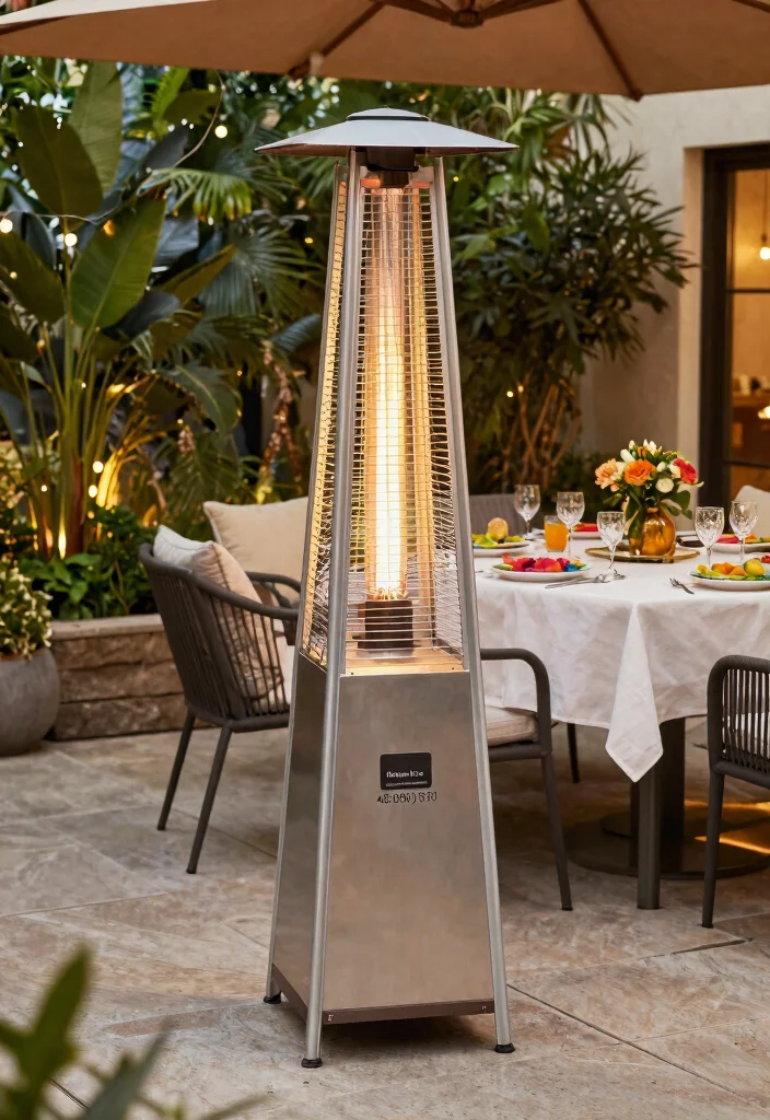 10 Best Tall Patio Heater Picks for Wide Heat Coverage 4. Hampton Bay 48000 BTU Propane Heater 0