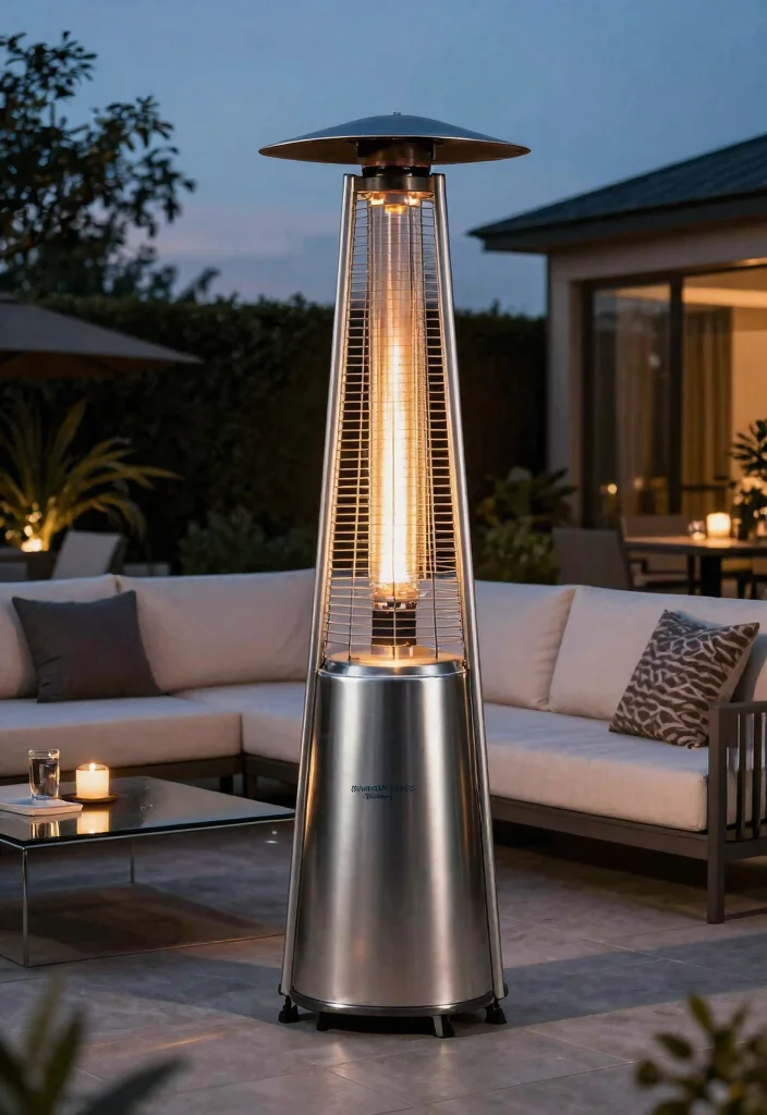 10 Best Tall Patio Heater Picks for Wide Heat Coverage 5. Amazon Basics Stainless Steel Patio Heater 0