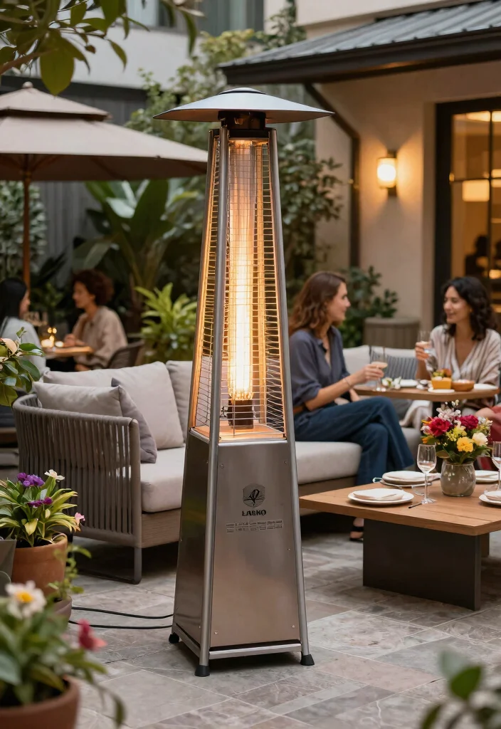 10 Best Tall Patio Heater Picks for Wide Heat Coverage 9. Lasko Outdoor Heater 0
