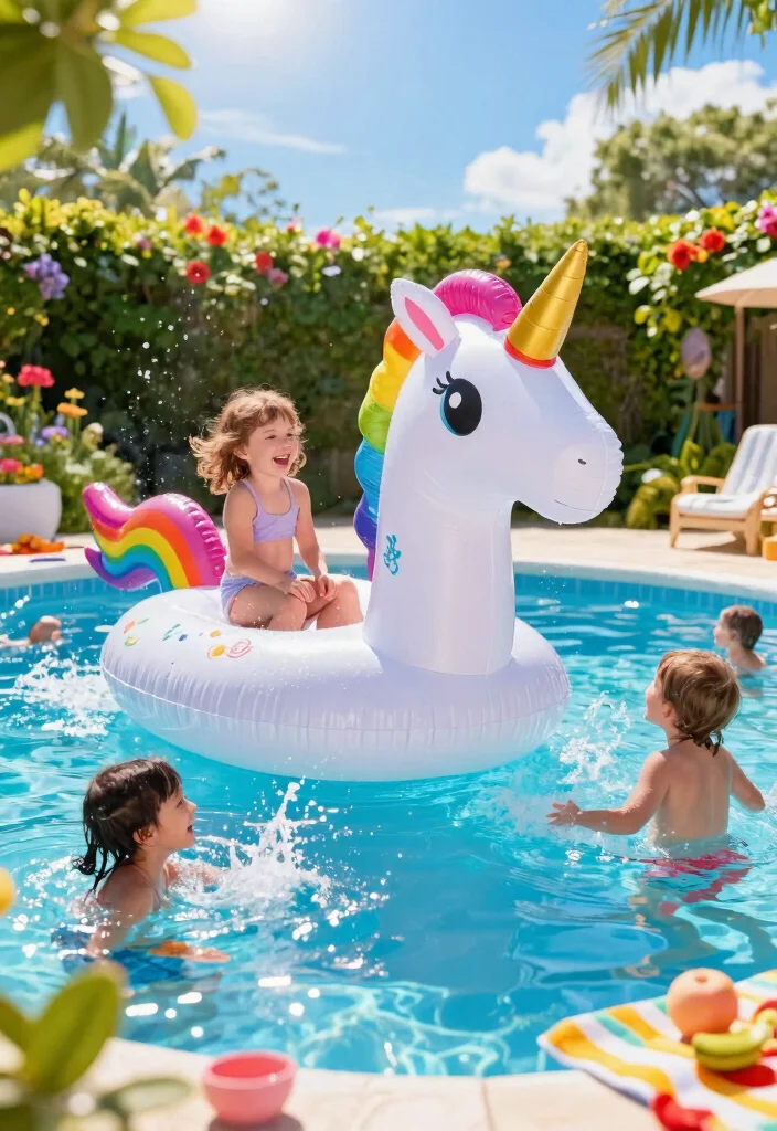 11 Best Inflatable Pool Toys Collection for Kids Parties 1 11 Best Inflatable Pool Toys Collection for Kids Parties 1. Rainbow Unicorn Float 0