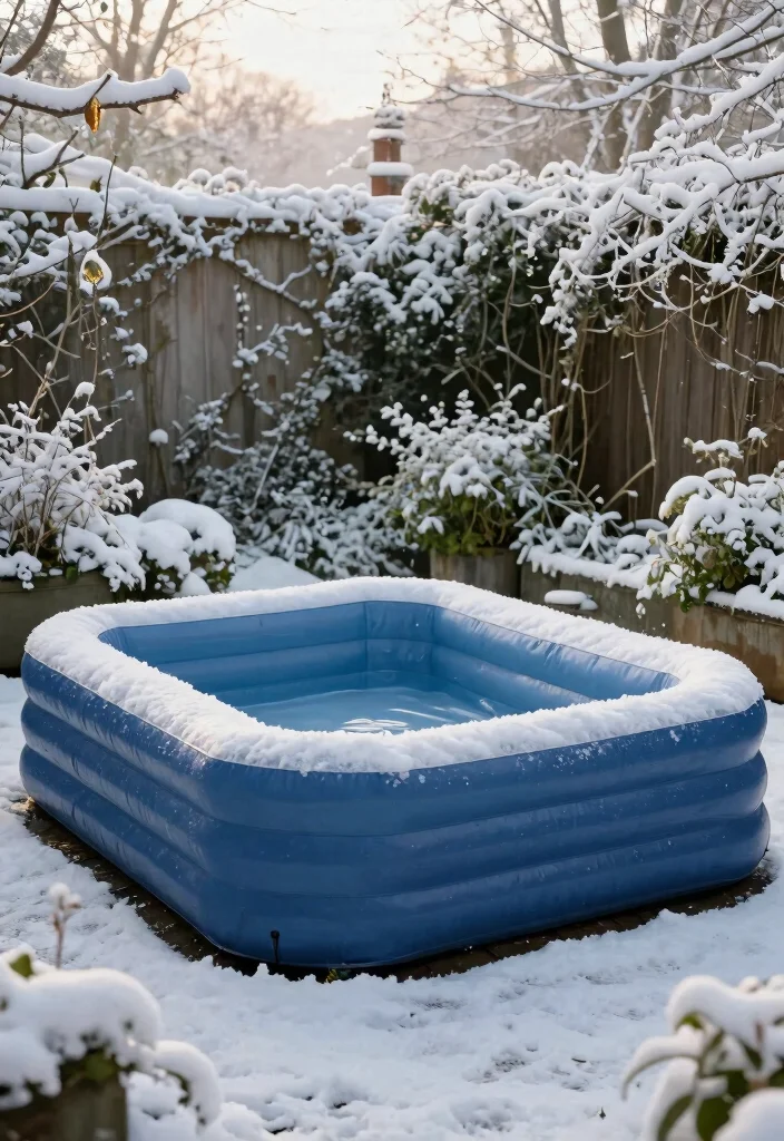 11 Clever Inflatable Pool Storage Ideas for Winter Months 6. Use a Tarp or Cover 0