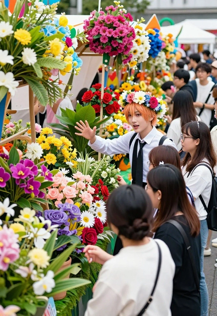 11 Cool Chainsaw Man Drawing Ideas for Artists 8. Chainsaw Man at a Flower Festival 0