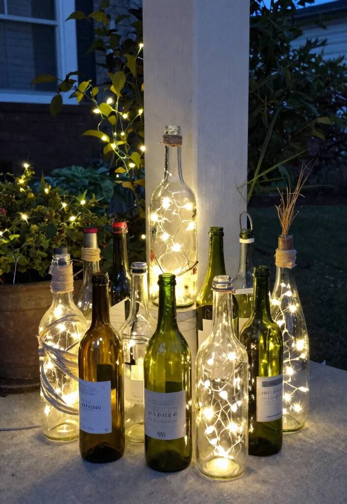11 Creative Ideas for Outdoor Lantern Displays Front Porch 3. Upcycled Wine Bottle Lanterns 0