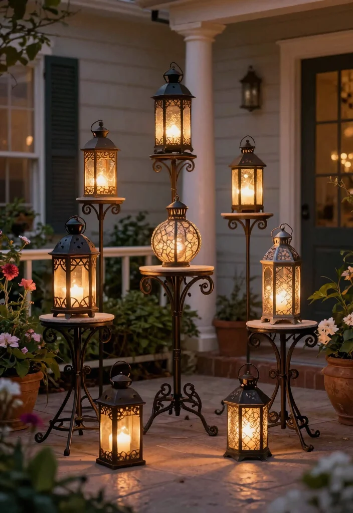 11 Creative Ideas for Outdoor Lantern Displays Front Porch 5. Lanterns on Stands 0