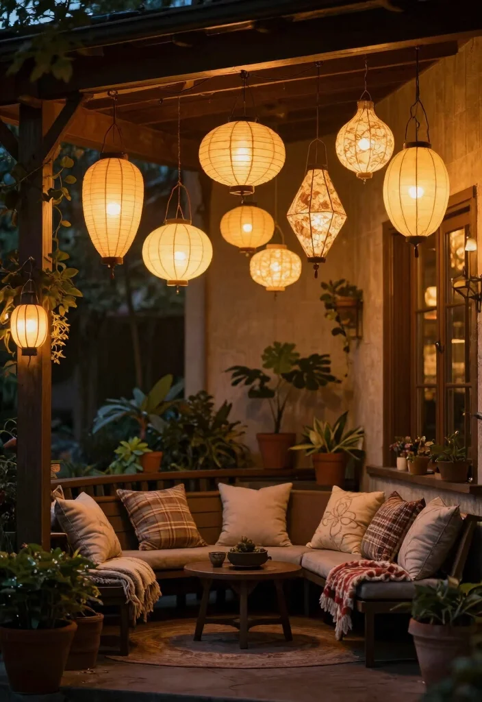 11 Creative Ideas for Outdoor Lantern Displays Front Porch 6. Hanging Lanterns from the Ceiling 0