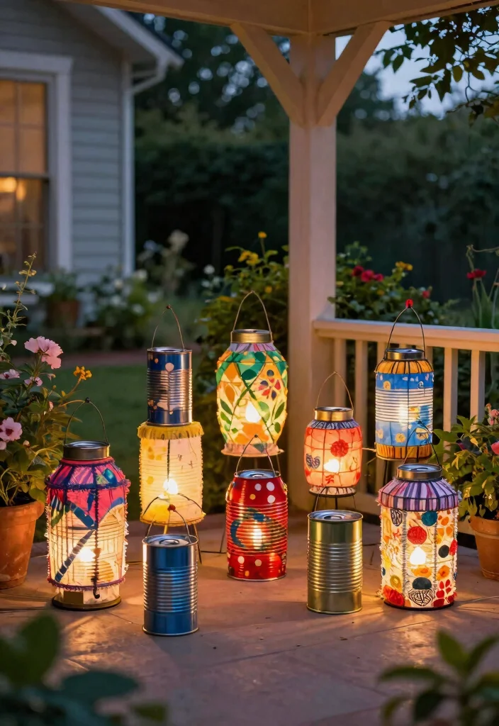 11 Creative Ideas for Outdoor Lantern Displays Front Porch 8. Recycled Material Lanterns 0