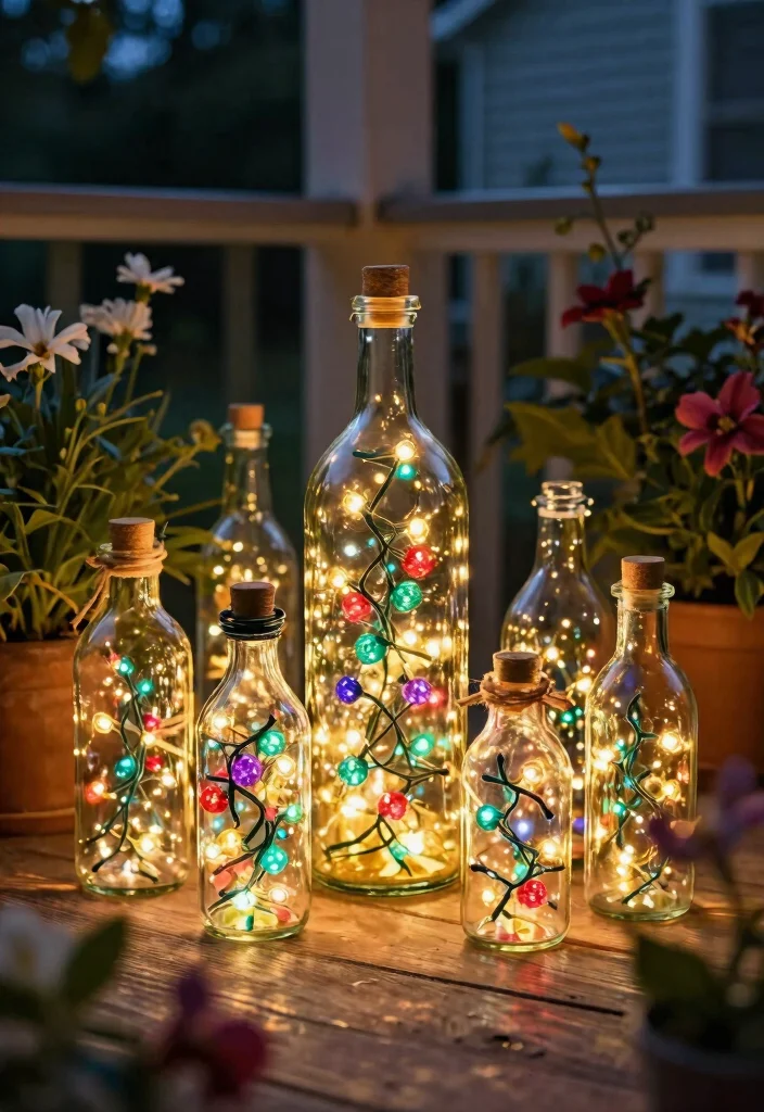 11 Creative Ideas for Outdoor Lantern Displays Front Porch 9. Fairy Light Bottles 0