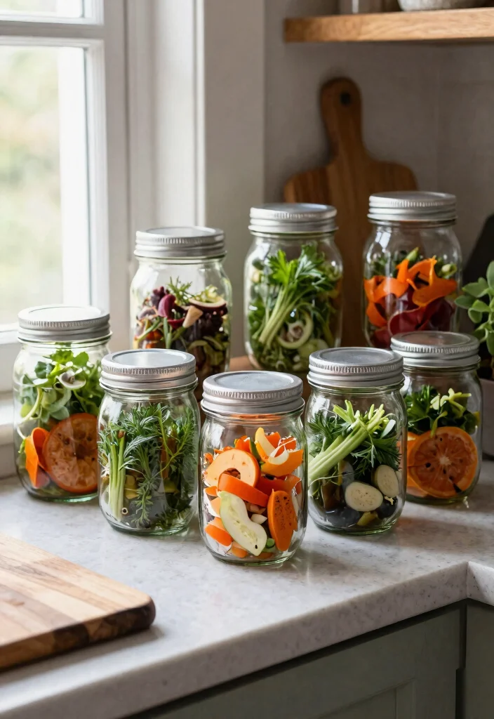 11 Easy Counter Top Compost Bin DIY Projects Odor Free 3. Glass Jar Compost Bin 0