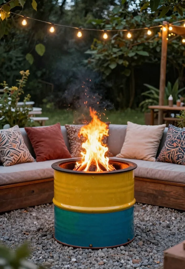 11 Easy DIY Table Top Fire Pit Projects (Budget Friendly) 10 11 Easy DIY Table Top Fire Pit Projects Budget Friendly 10. Upcycled Oil Drum Fire Pit 0