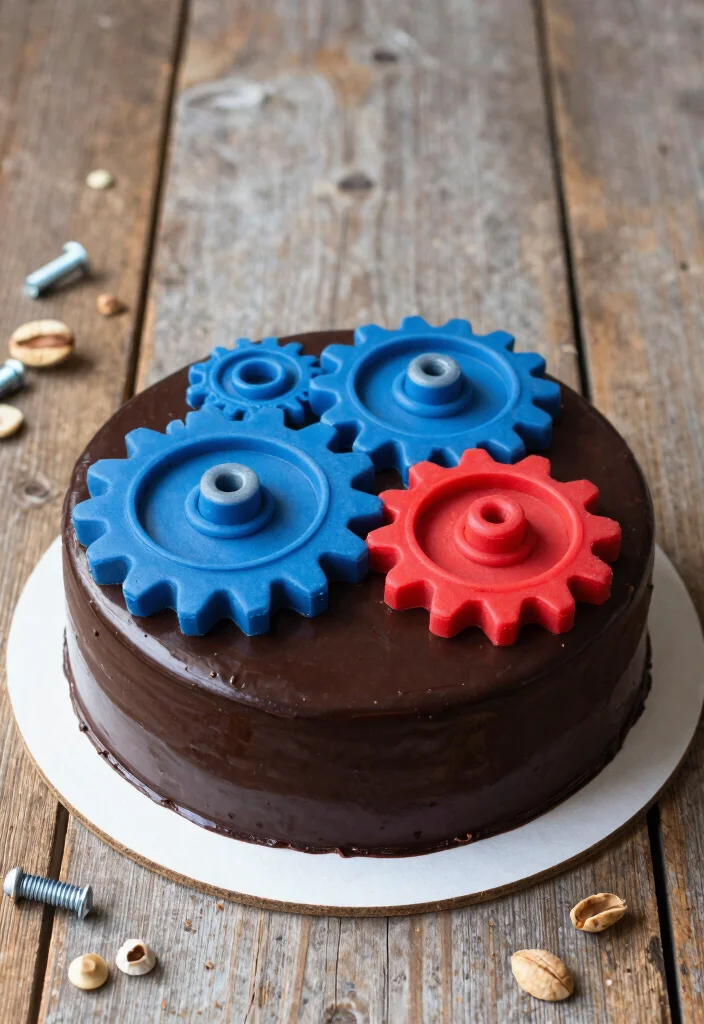11 Fun Tool Belt Cake Ideas for Handyman Birthdays Cute 3. Gear Shaped Cake 0