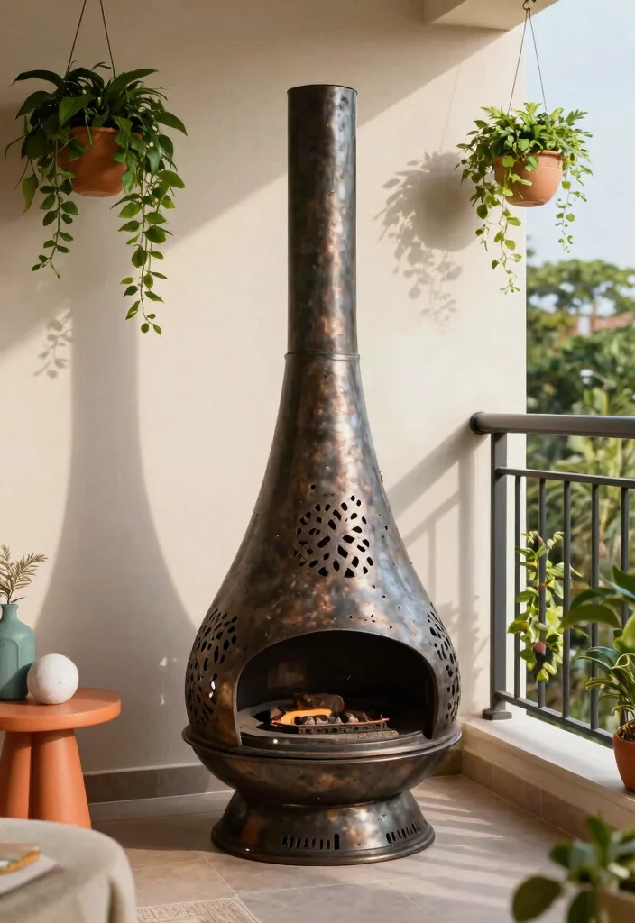 11 Modern Metal Chiminea Ideas Durable and Stylish 4. Artistic Flair Sculptural Metal Chiminea 0