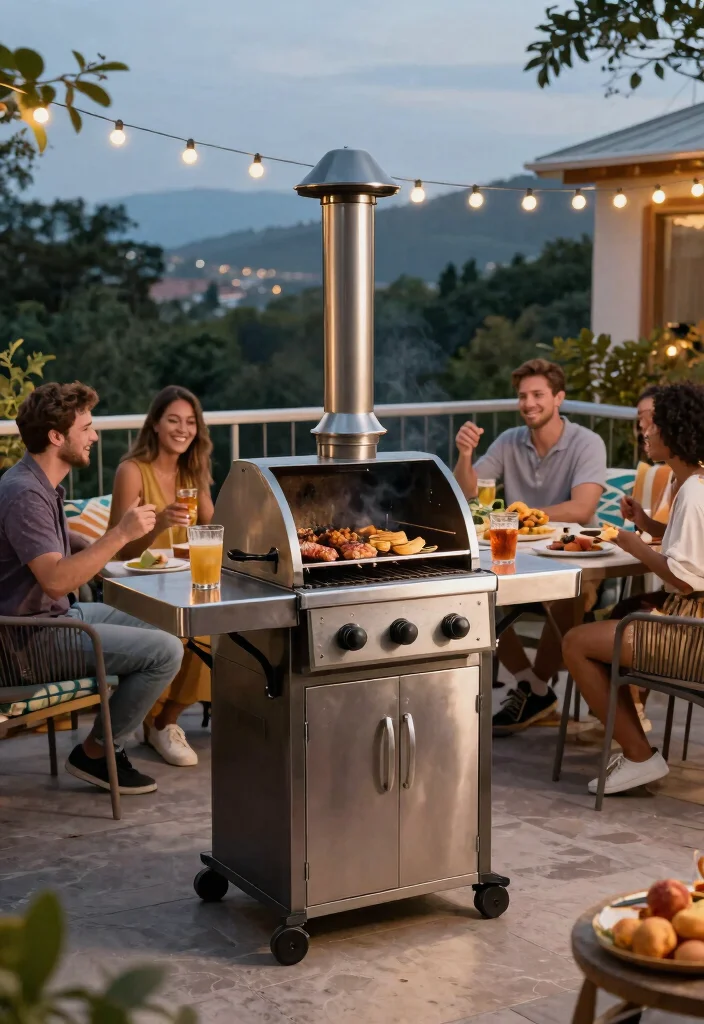 11 Modern Metal Chiminea Ideas Durable and Stylish 7. Multi Functional Chiminea with Grilling Feature 0