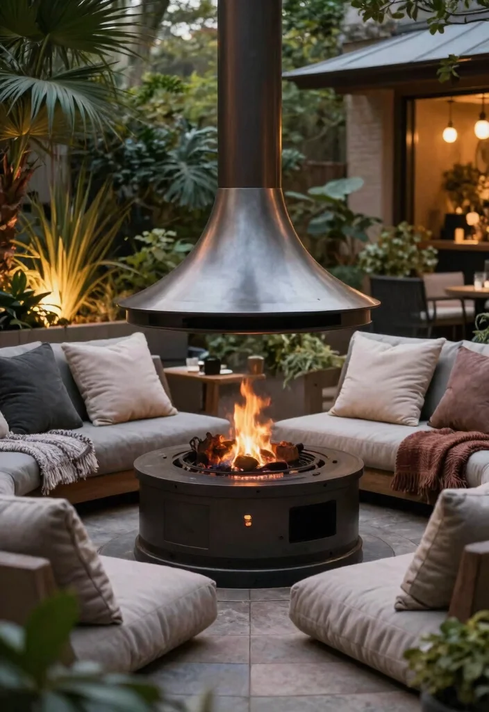 11 Modern Metal Chiminea Ideas Durable and Stylish 8. Perfect Pair Metal Chiminea and Outdoor Lounge 0