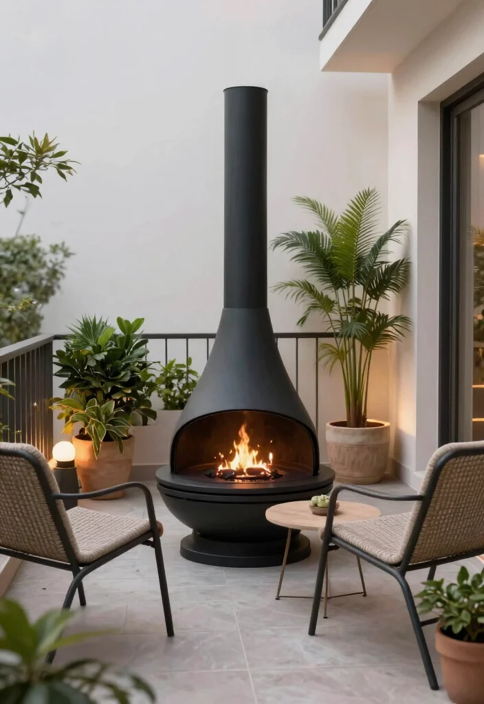 11 Modern Metal Chiminea Ideas Durable and Stylish 9. Stylish Round Chiminea for Compact Spaces 0