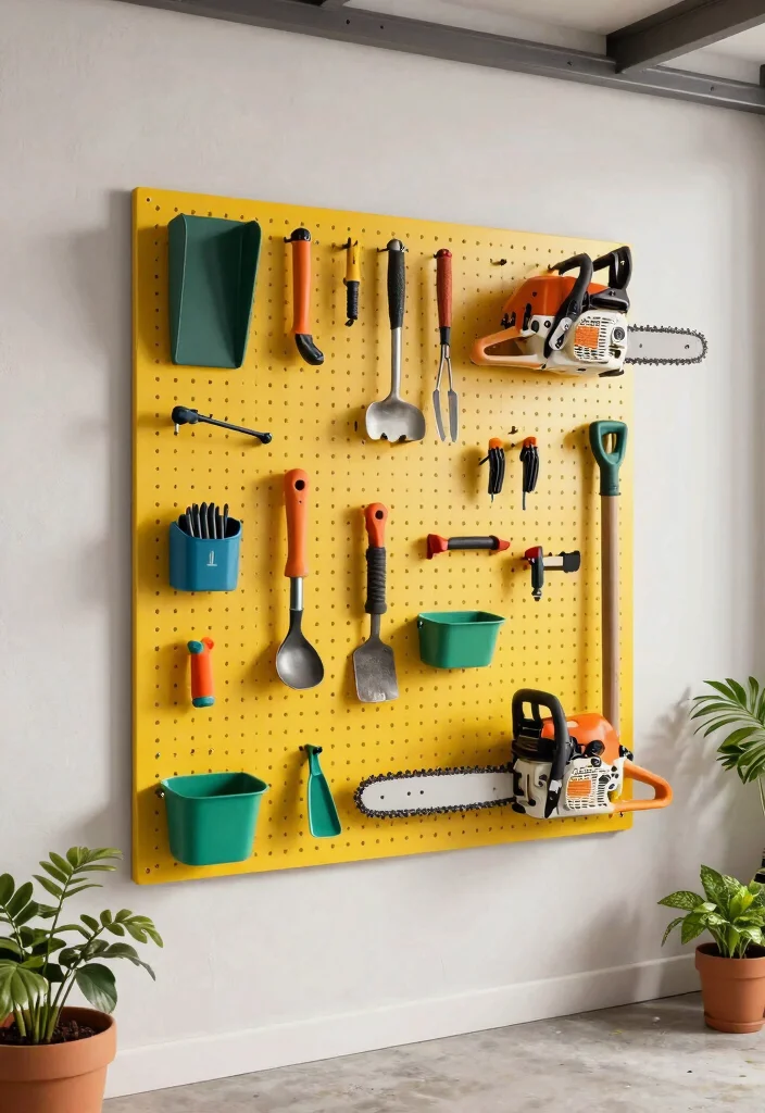11 Practical Chainsaw Organization Ideas Garage Hacks 1. Wall Mounted Pegboard for Easy Access 0