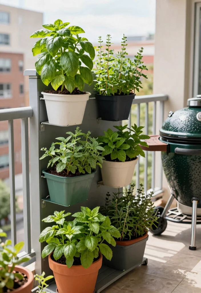 11 Pro Kamado Grill Setup Ideas for the Perfect Cook 1. Vertical Herb Garden Masterpiece 0