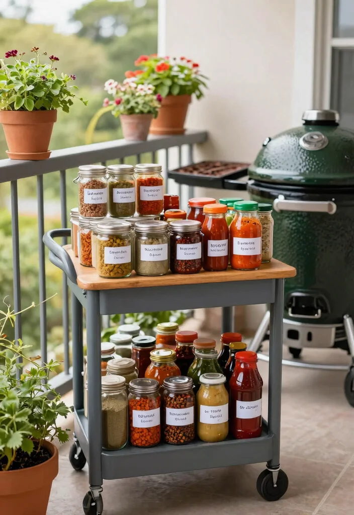 11 Pro Kamado Grill Setup Ideas for the Perfect Cook 6. Spice and Sauce Station 0