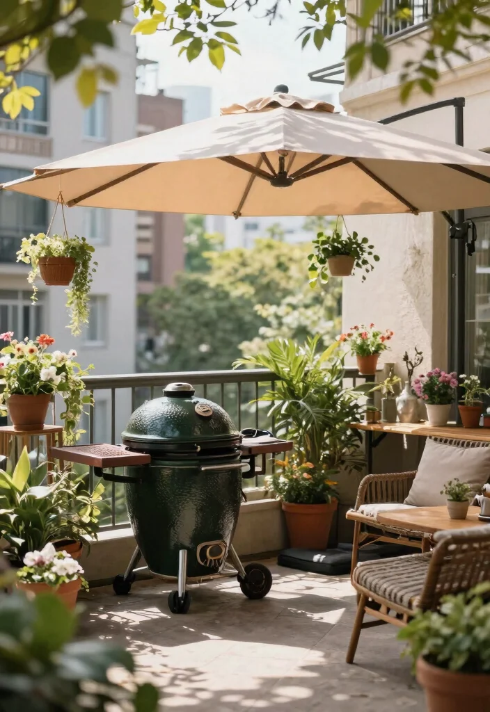 11 Pro Kamado Grill Setup Ideas for the Perfect Cook 7. Shade and Comfort 0