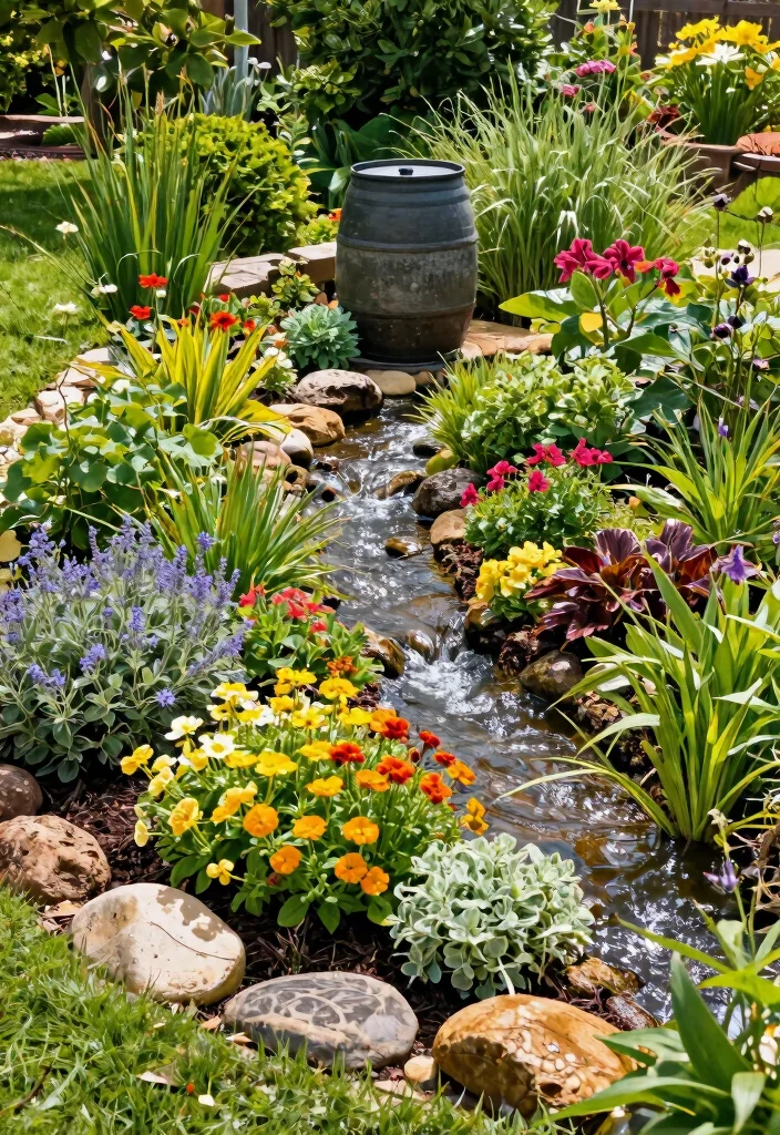 11 Smart Rain Barrel Overflow Ideas to Prevent Yard Flooding 2. Build a Rain Garden 0