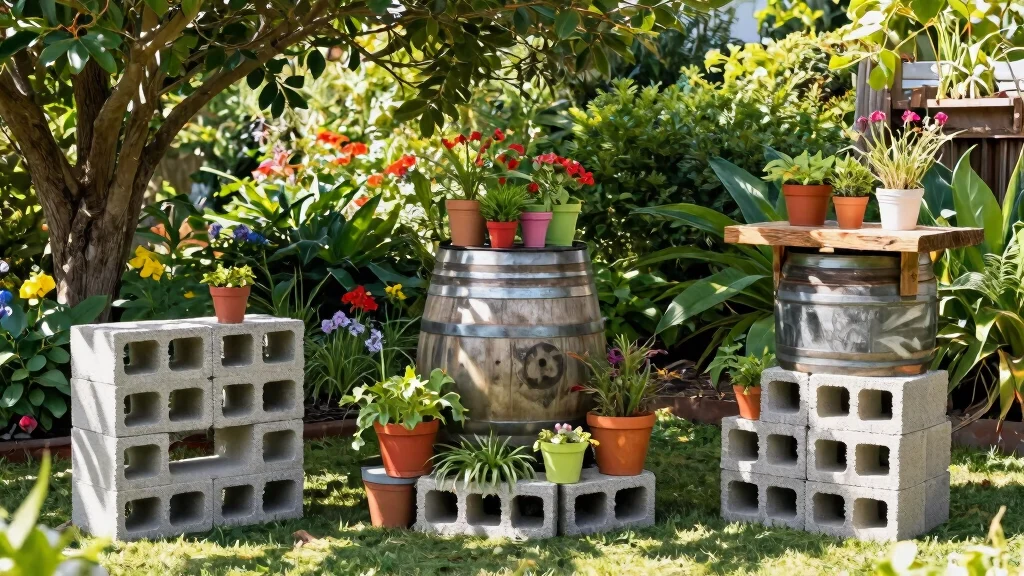 11 Solid Rain Barrel Base Ideas [DIY Cinder Block Stands]