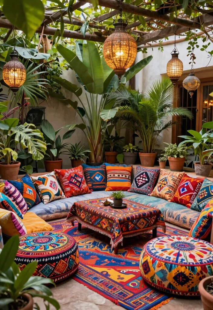 11 Stunning Backyard Patio Designs with Screen Porch Layouts 7 11 Stunning Backyard Patio Designs with Screen Porch Layouts 7. Colorful Bohemian Vibes 0