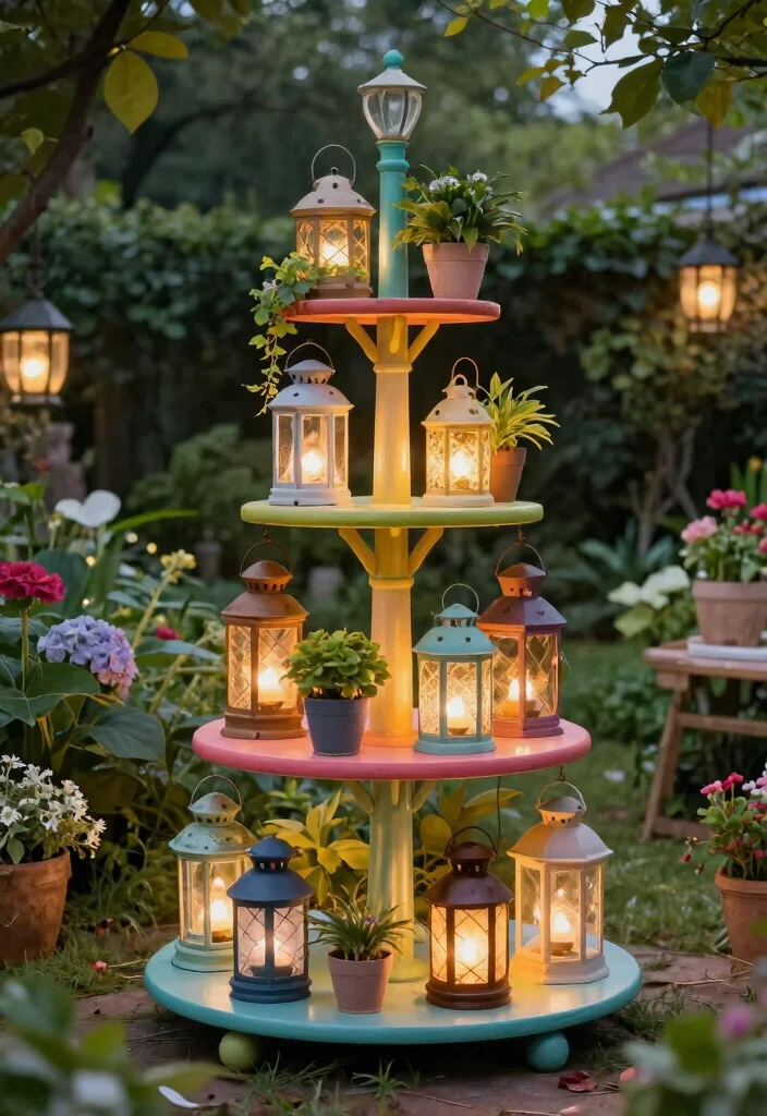 11 Sturdy Outdoor Lantern Stand Ideas (No Trees Needed) 6 11 Sturdy Outdoor Lantern Stand Ideas No Trees Needed 6. Hanging Shelf Lantern Stand 0