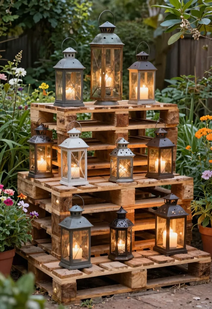 11 Sturdy Outdoor Lantern Stand Ideas (No Trees Needed) 8 11 Sturdy Outdoor Lantern Stand Ideas No Trees Needed 8. Treated Wood Pallet Lantern Stand 0