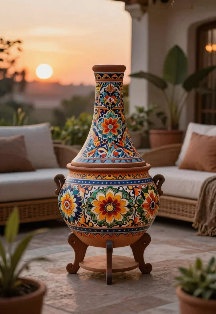 13 Authentic Clay Chiminea Ideas for Your Mexican-Style Patio 3 13 Authentic Clay Chiminea Ideas for Your Mexican Style Patio 3. Decorative Patterned Designs 0