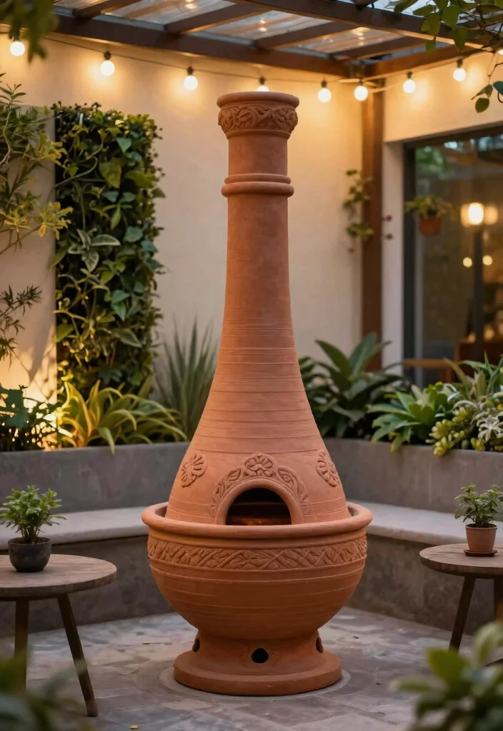 13 Authentic Clay Chiminea Ideas for Your Mexican-Style Patio 4 13 Authentic Clay Chiminea Ideas for Your Mexican Style Patio 4. Space Saving Tall Designs 0