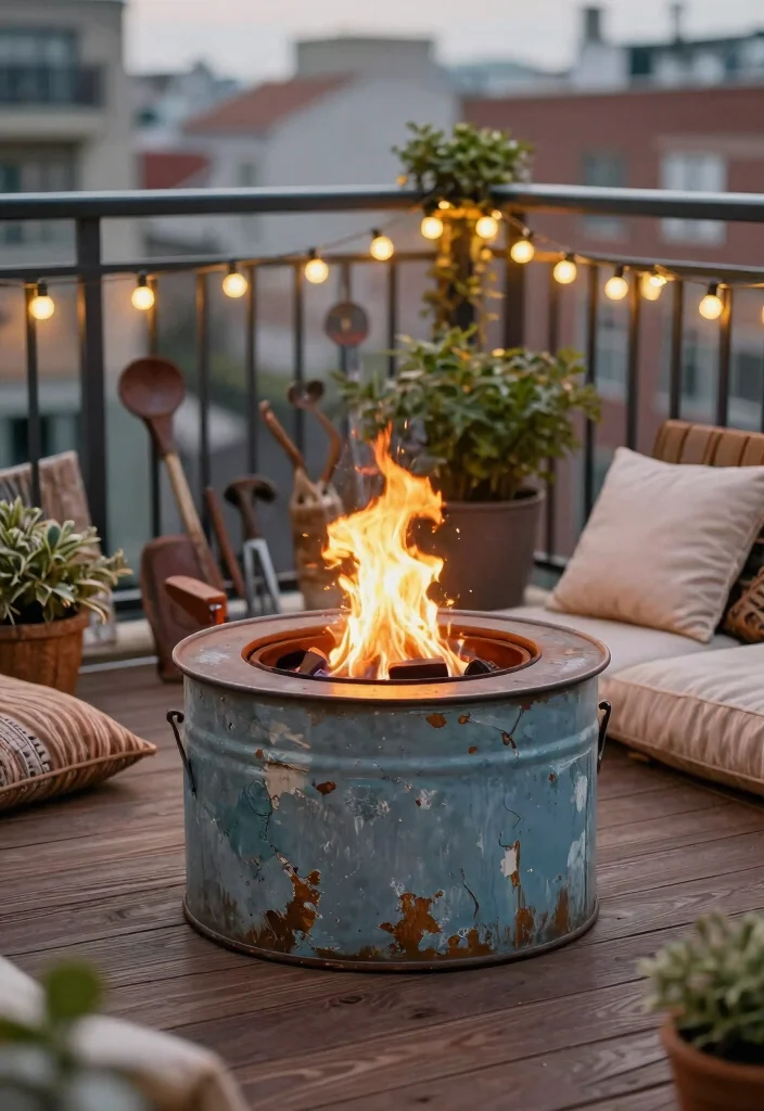 13 Clever DIY Table Top Fire Bowl Ideas Cheap and Chic 3. Upcycled Metal Container Fire Pit 0