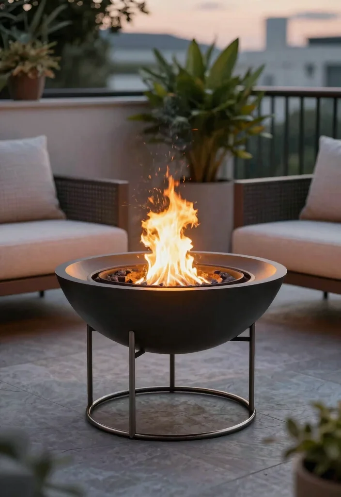 13 Clever DIY Table Top Fire Bowl Ideas Cheap and Chic 6. Stylish Fire Bowl with a Stand 0