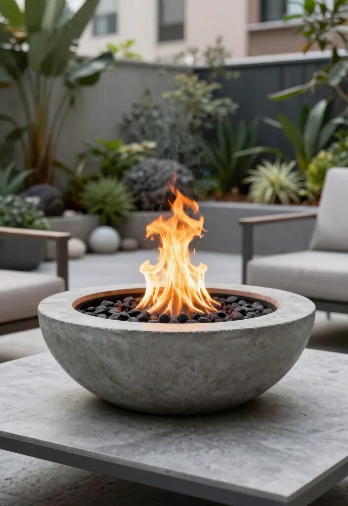 13 Clever DIY Table Top Fire Bowl Ideas Cheap and Chic 8. DIY Concrete Fire Bowl 0