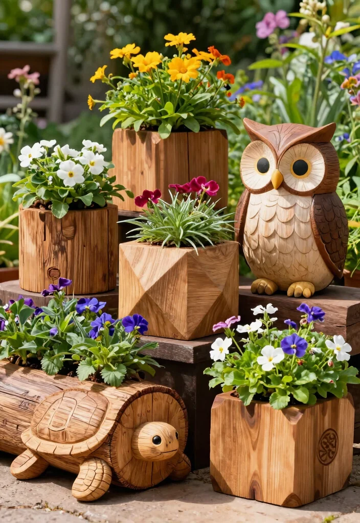 13 Creative Chainsaw Ideas for Wood Crafting Projects (Pro Tips) 5 13 Creative Chainsaw Ideas for Wood Crafting Projects Pro Tips 5. Charming Planters 0