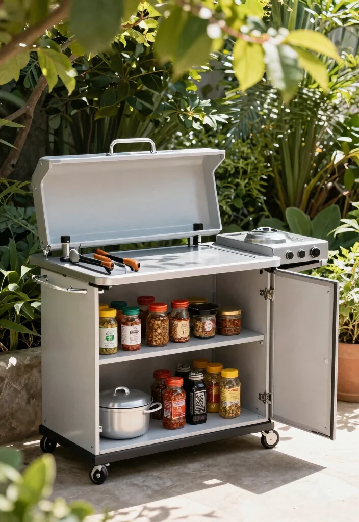 13 Custom Kamado Grill Storage Ideas (Hide Your Gear) 11 13 Custom Kamado Grill Storage Ideas Hide Your Gear 11. Foldable Storage Solutions 0