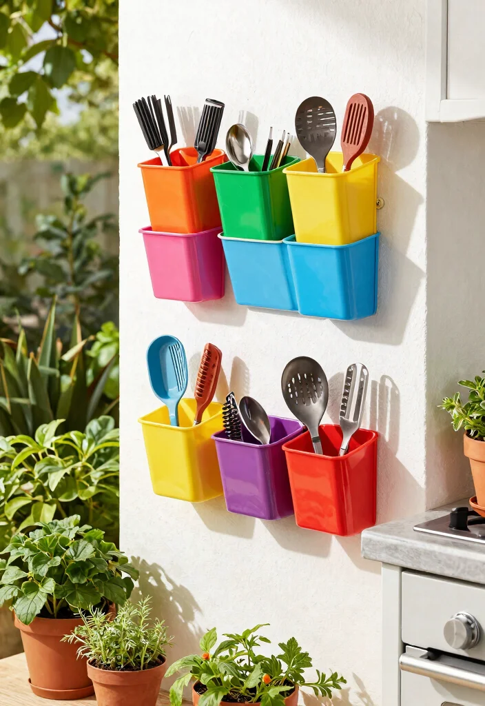 13 Custom Kamado Grill Storage Ideas (Hide Your Gear) 12 13 Custom Kamado Grill Storage Ideas Hide Your Gear 12. Colorful Tool Organizers 0