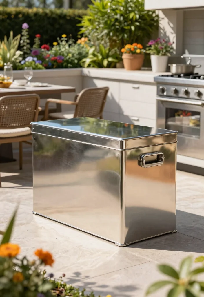 13 Custom Kamado Grill Storage Ideas (Hide Your Gear) 2 13 Custom Kamado Grill Storage Ideas Hide Your Gear 2. Stylish Metal Storage Box 0