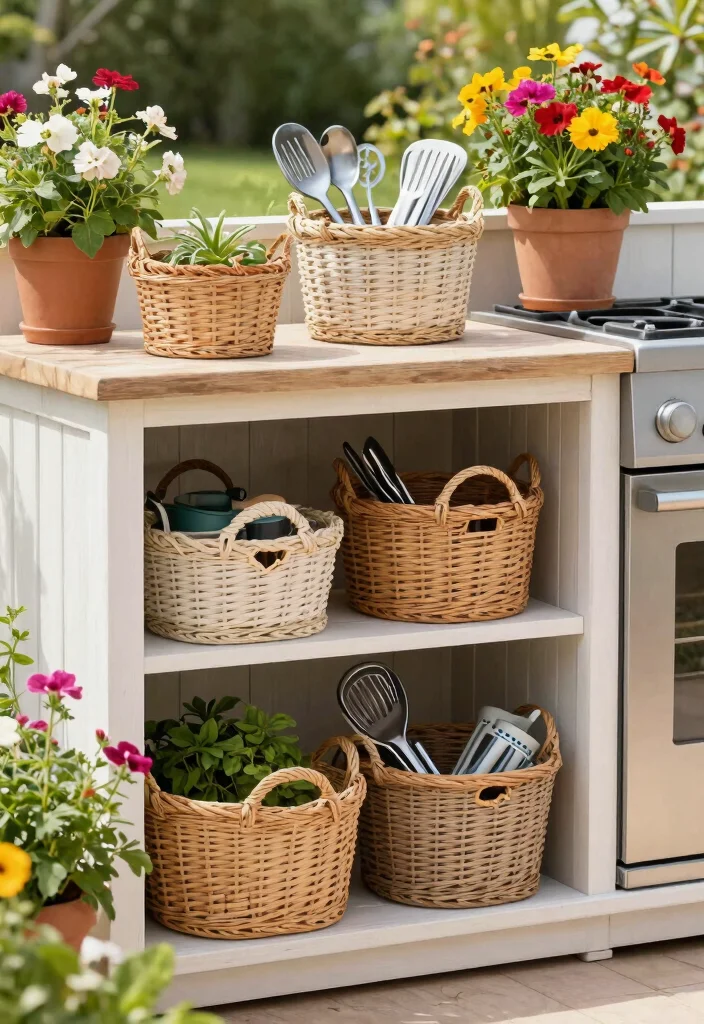 13 Custom Kamado Grill Storage Ideas (Hide Your Gear) 7 13 Custom Kamado Grill Storage Ideas Hide Your Gear 7. Decorative Storage Baskets 0
