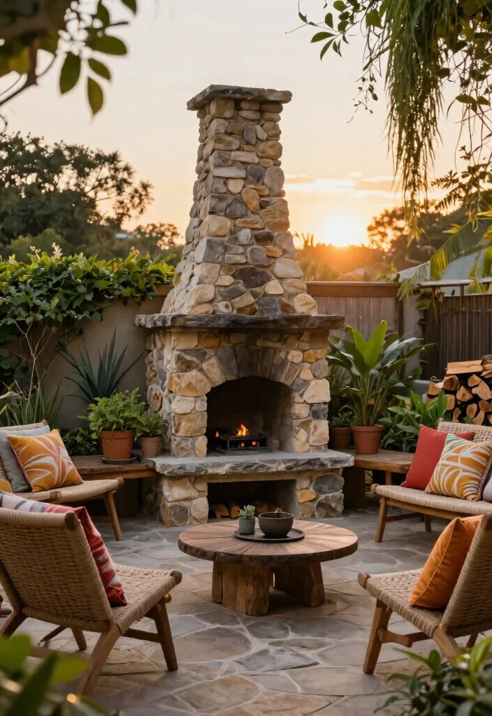 13 Dreamy Backyard Chiminea Ideas for Cozy Nights 1 13 Dreamy Backyard Chiminea Ideas for Cozy Nights 1. Rustic Stone Chiminea Focal Point 0
