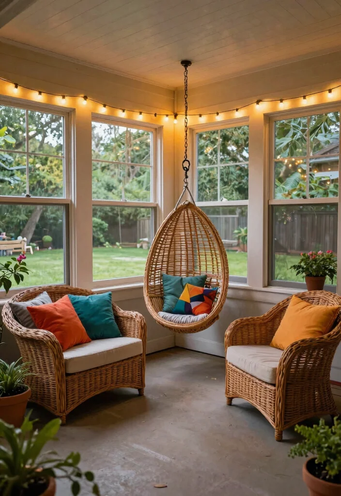 13 Dreamy Screen Pool Terrace Ideas to Keep the Bugs Out 3. Cozy Screened In Porch 0