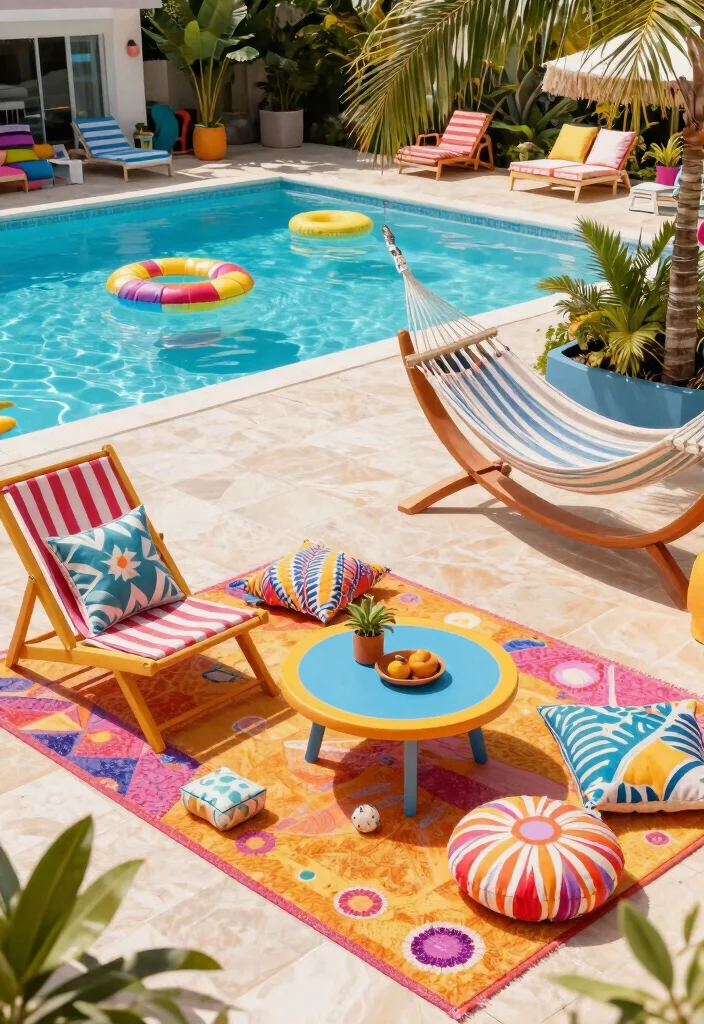 13 Dreamy Screen Pool Terrace Ideas to Keep the Bugs Out 5. Playful Outdoor Lounge 0