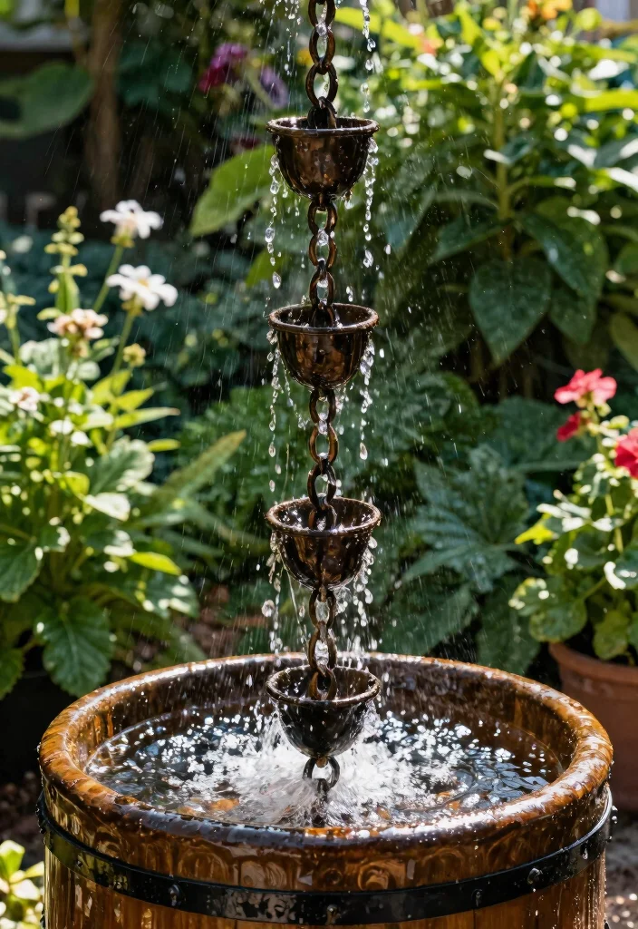 13 Easy Rain Barrel Installation Ideas for Beginners Pro Guide 6. Rain Barrel with a Rain Chain 0