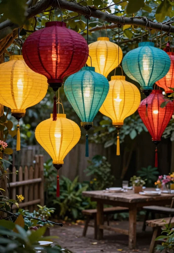 13 Fun Paper Lantern Decor Outdoor Celebration Ideas Boho Style 1. Colorful Lanterns for a Festive Vibe 0