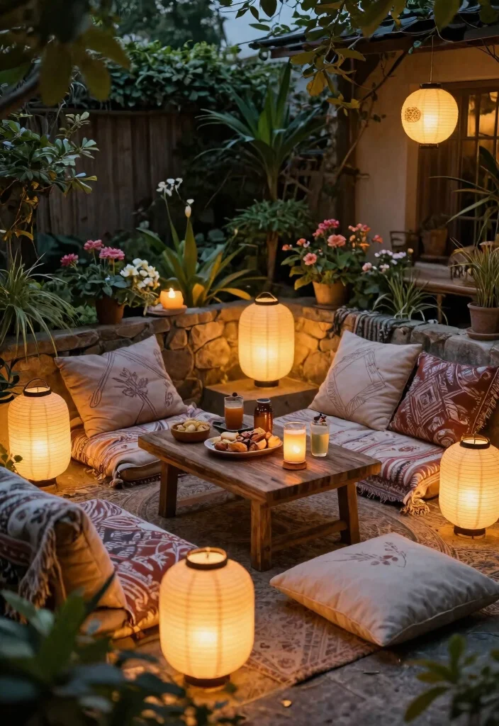 13 Fun Paper Lantern Decor Outdoor Celebration Ideas Boho Style 12. Lanterns for Cozy Seating Areas 0